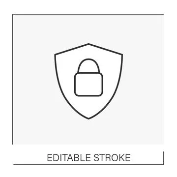 Security line icon Stock Illustration