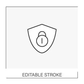 Security line icon Illustrazione stock