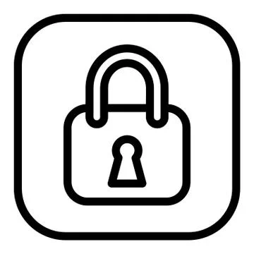 Security line icon. Lock vector illustration isolated on white. Safety outline Stock Illustration