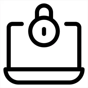 Security line icon vector illustration isolated on white background Illustrazione stock