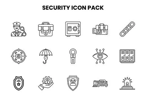 Security Line Scalable Icons Pack イラスト素材