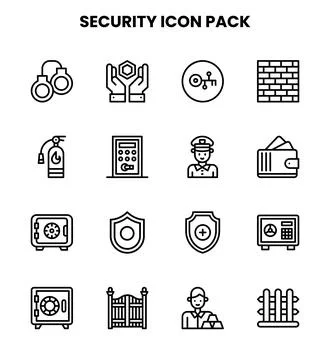 Security Line Scalable Icons Pack Illustrazione stock