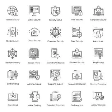 Security Line Vectors Pack Stock Illustration