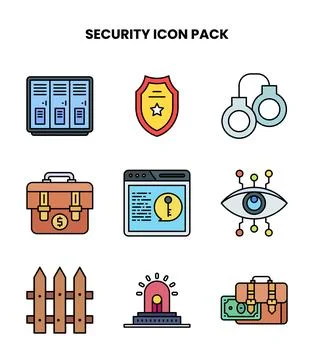 Security Lineal Color Bundle Icons Pack イラスト素材