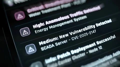 Security list reports anomalous traffic in an energy management system Stock Photos