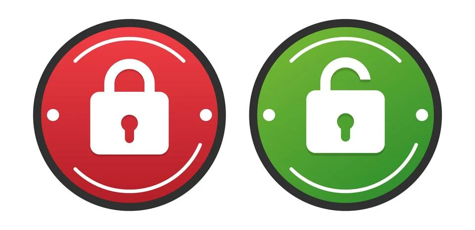 Security Lock and Unlock Stock Illustration