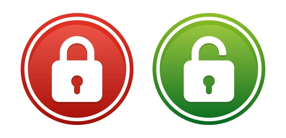 Security Lock and Unlock Stock Illustration