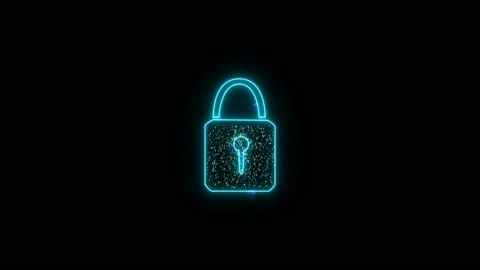 Security lock binary digital paticle explosive random number motion abstract Video stock 141239543