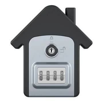 Security lock box with 4 digit code, for storage and transfer of keys house.. Stock Illustration