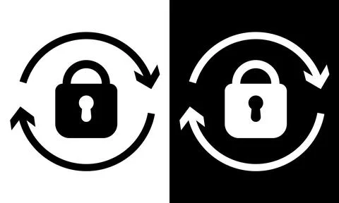 Security lock with circular arrows Stock Illustration