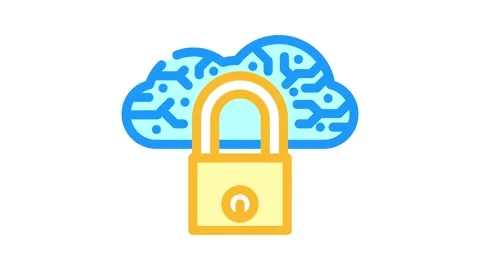 Security lock cloud computing color icon animation Stock Footage 327260023