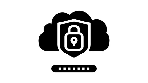 Security lock cloud computing glyph icon animation Stock Footage 326145728