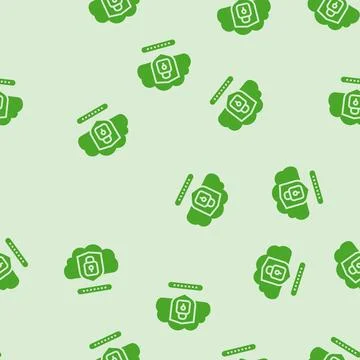 Security lock cloud computing glyph seamless pattern Stock Illustration