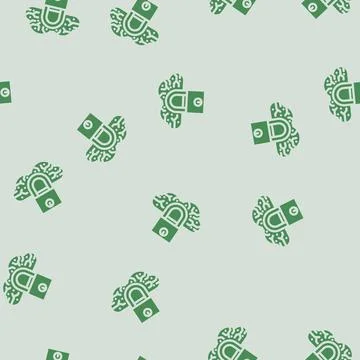 Security lock cloud computing glyph vector seamless pattern Stock Illustration