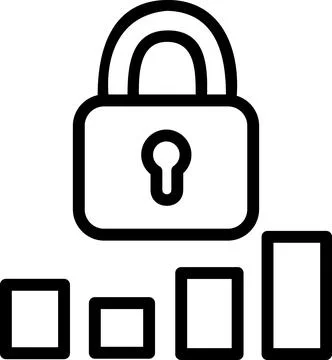 Security lock data protection chart icon Ilustración de archivo