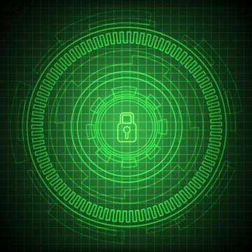 Security lock on digital screen Stock Illustration