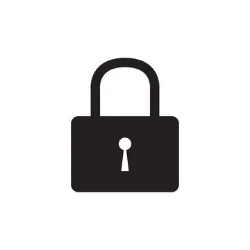 Security lock flat icon for apps. Vector illustration isolated on white backg Stock-Illustration