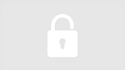 Security Lock Icon Animation — Black Background and Green Screen Stock Footage 330569974