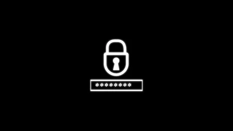 Security lock icon animation with password asterisks. White security lock i.. Stock Footage 337131196