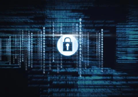 Security lock icon with code Stock Illustration