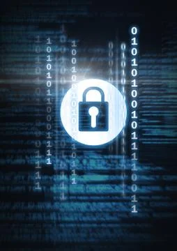 Security lock icon with code 스톡 일러스트