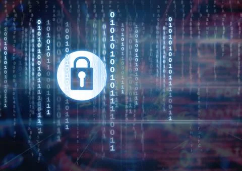 Security lock icon with code 스톡 사진