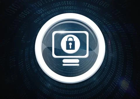 Security lock icon on computer 写真素材