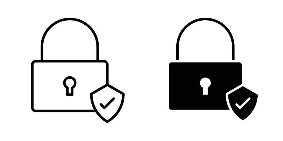 Security lock icon for design projects and web UI イラスト素材