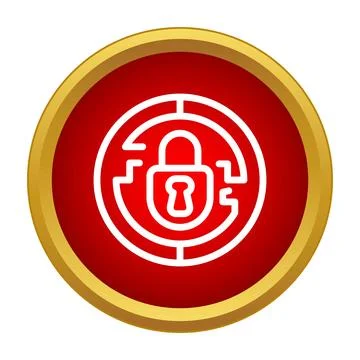 Security lock icon protecting cyber data privacy Stock Illustration