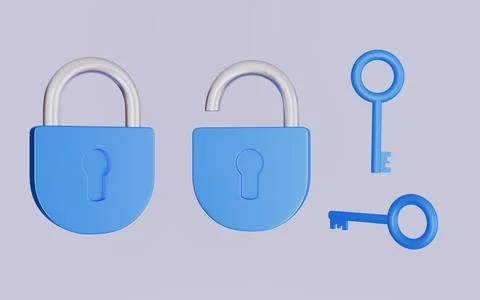 Security Lock with Key icon, Yellow padlock isolated on white background Illustrazione stock
