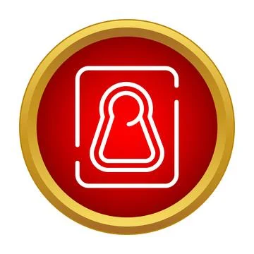 Security lock keyhole button icon displaying access protection Illustrazione stock