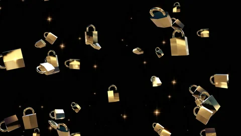 Security lock particle loop animation Stock Footage 163406867