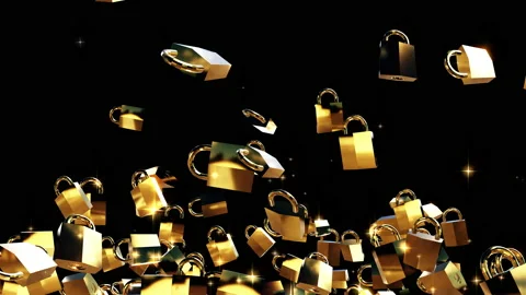 Security lock particle loop animation Stock Footage 163406901