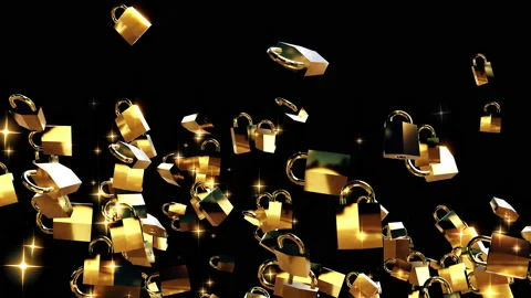 Security lock particle loop animation Stock Footage 163407155