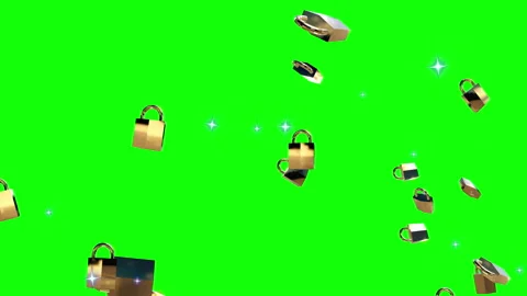 Security lock particle loop animation green screen Video stock 163407545