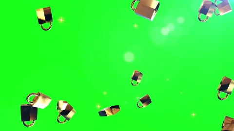 Security lock particle loop animation green screen Video stock 163407697
