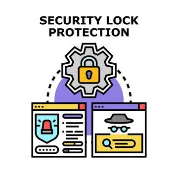 Security lock protection securing digital data access Stock Illustration