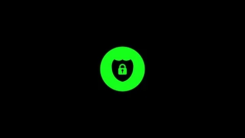 Security lock with shield icon animation on background Stock Footage 263873805