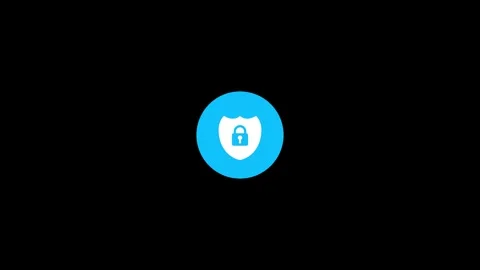 Security lock with shield icon animation on background Stock Footage 263873808