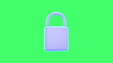 The security lock spins on the green screen. Cybersecurity. 3D loop animation. Stock Footage 225689819