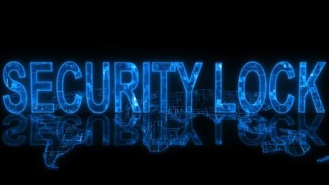 Security lock text technology earth map Stock-Illustration