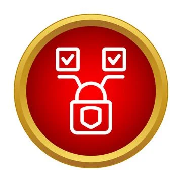 Security lock verifying multiple authorized connections icon Illustration
