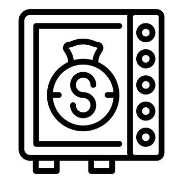 Security locker icon outline vector. Safe bank Illustrazione stock