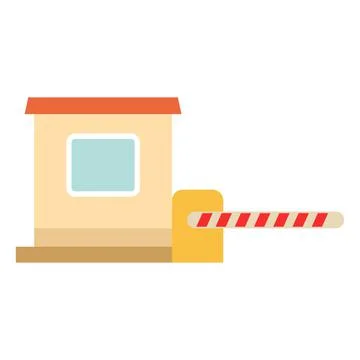 Security lodge flat clipart vector illustration Stock Illustration