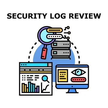 Security log review detecting cyber threat vector イラスト素材