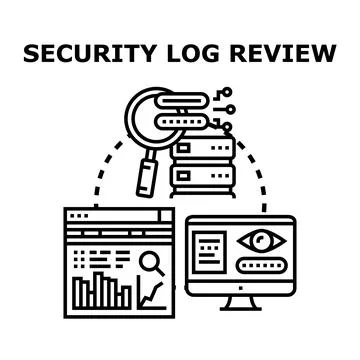Security log review detecting cyber threat vector イラスト素材