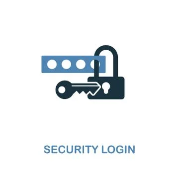 Security Login creative icon in two colors. Premium style design from web Stock Illustration
