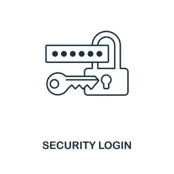 Security Login outline icon. Simple design from web development icon collection Illustrazione stock