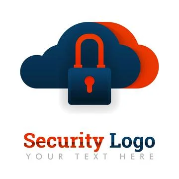 Security logo template for cloud storage, secure storage, database protection Stock Illustration