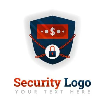 Security logo template for finance, customer protection, wealth safeguards, b Stock Illustration
